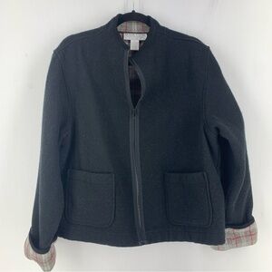 Norton‎ Studios Womens XL Jacket Black Wool Blend Pockets Boxy Warm Oversized